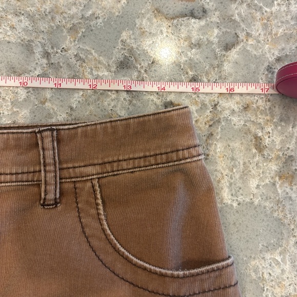 Anthropologie Louie Boho fringe skirt. Tan corduroy flounce ruffle skirt. Size 6 - Picture 9 of 10